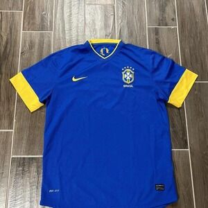 Brazil 2012 Away Football Soccer Jersey Nike Men Sz XL Brasil Blue